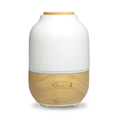 Diffuseur ultrasonique coloris blanc en bois et céramique Purisia Zen' Arôme - diffusion 50 m2