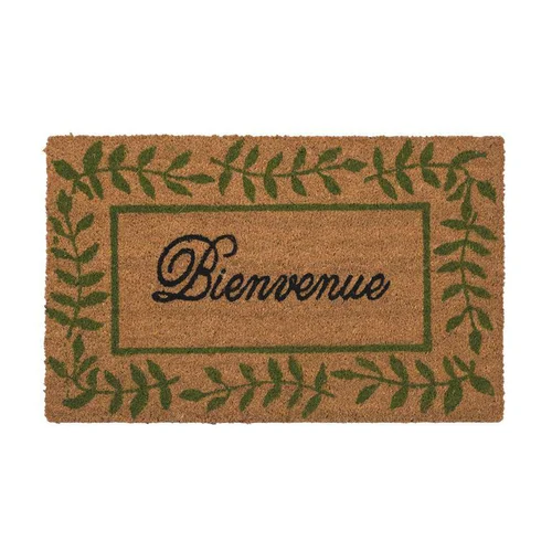Tapis brosse coco écru imprimé noir Sweetsol Bienvenue - 75 x 45 cm