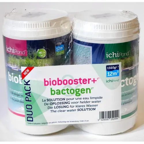 Duo pack bactéries pour bassin traitement de l'eau Aquatic Science Biobooster+ et Bactogen - 12000 litres