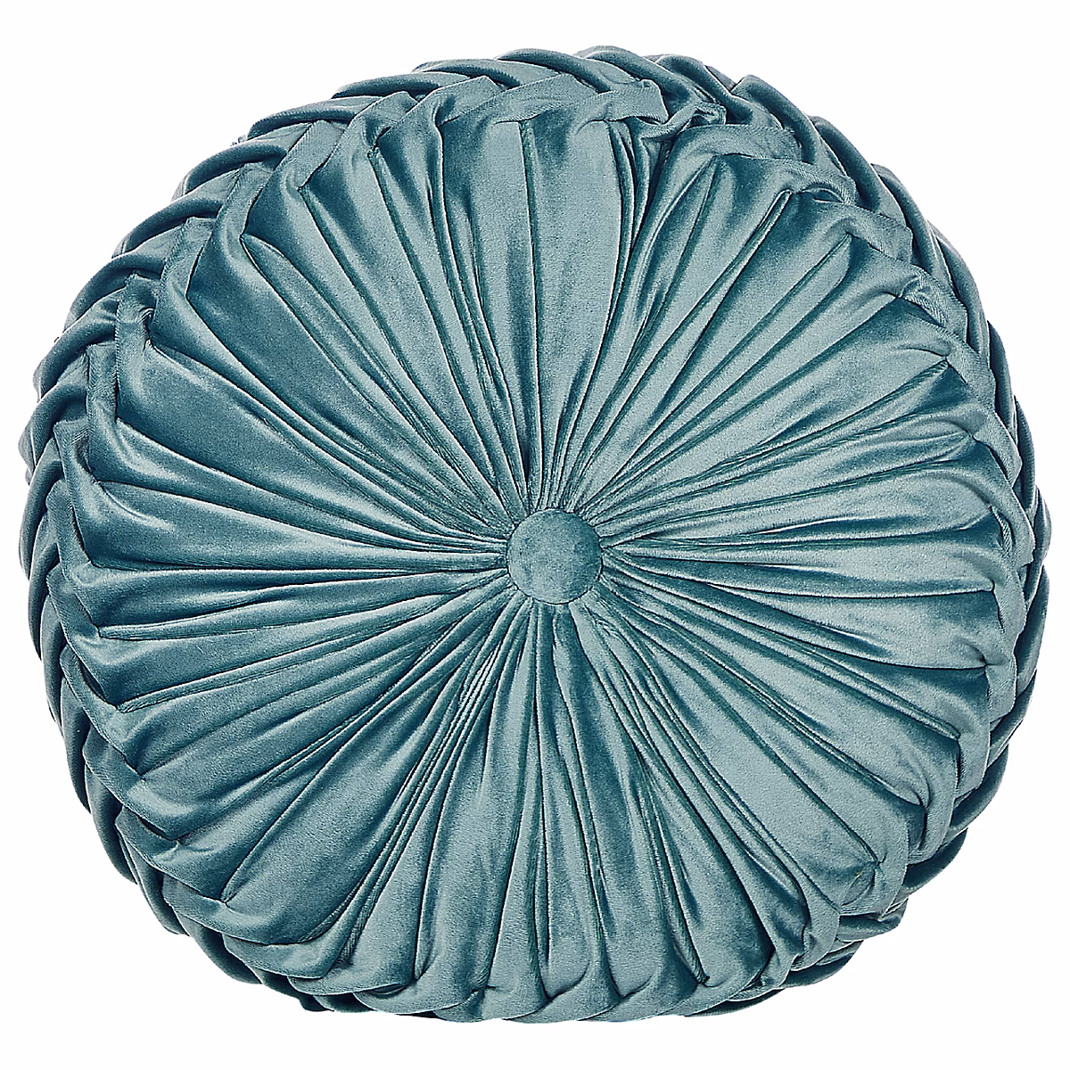 Coussin UDALA 40 × 40 cm Velours Bleu paon Unicolore