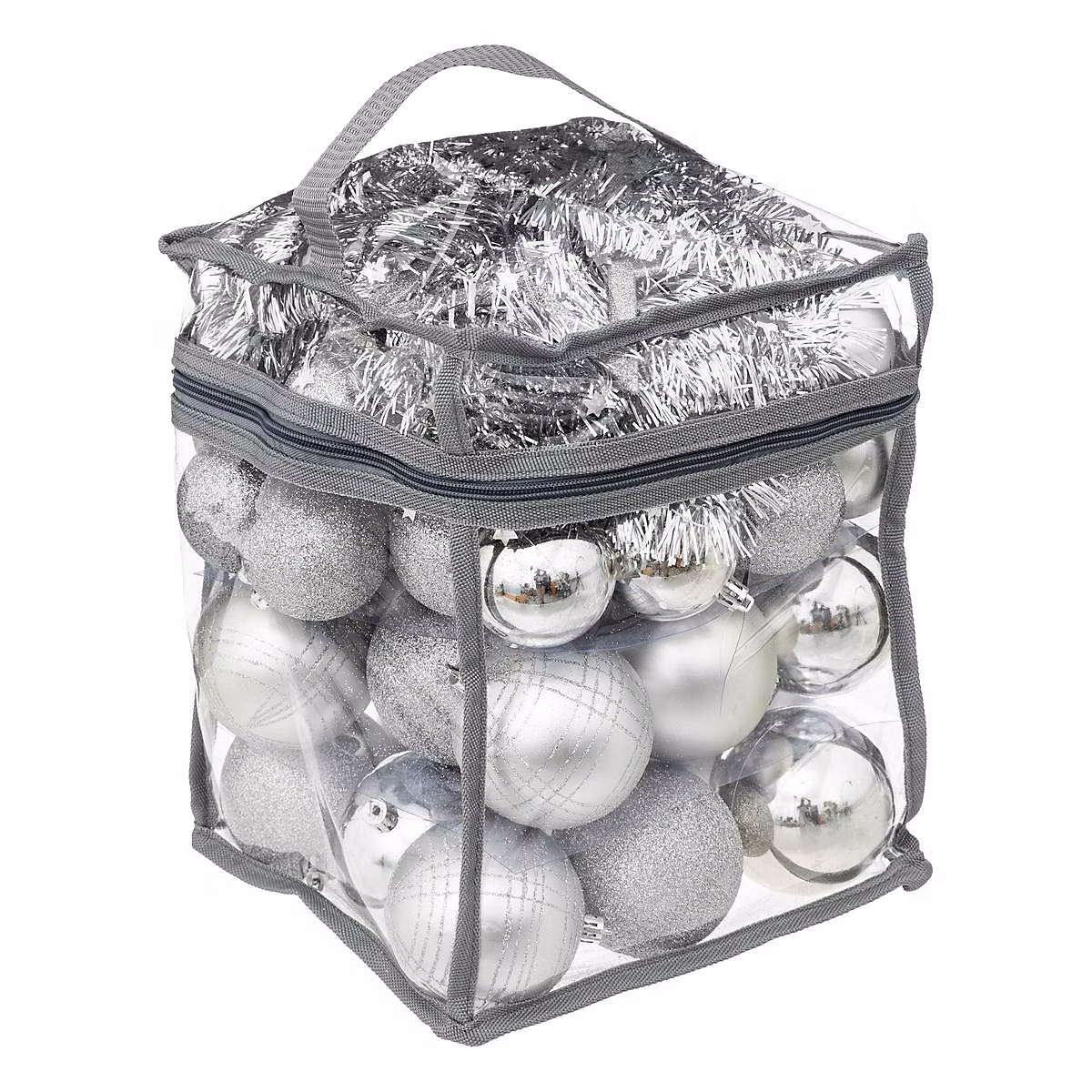 Boule de noël kit 52 pièces argenté – feeric lights & christmas