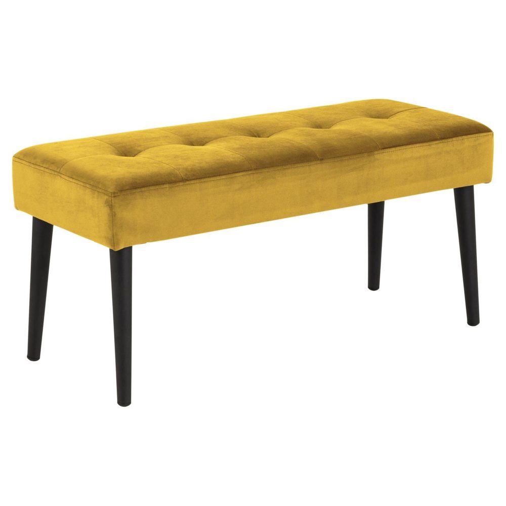 TOILINUX Banc 2 places bella en métal et tissus effet velours – Mobilier de jardin