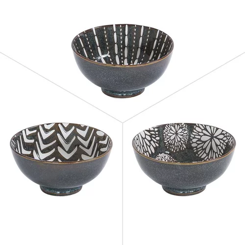 Coupelle en porcelaine coloris marron Penjab – Ø 11,5 cm (produit vendu à l'unité, livré aléatoirement parmi trois modèles)