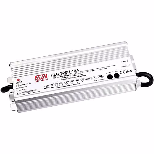 Driver LED HLG-320H-36A – alimentation à découpage 320 W, boîtier métallique IP65 pour éclairage