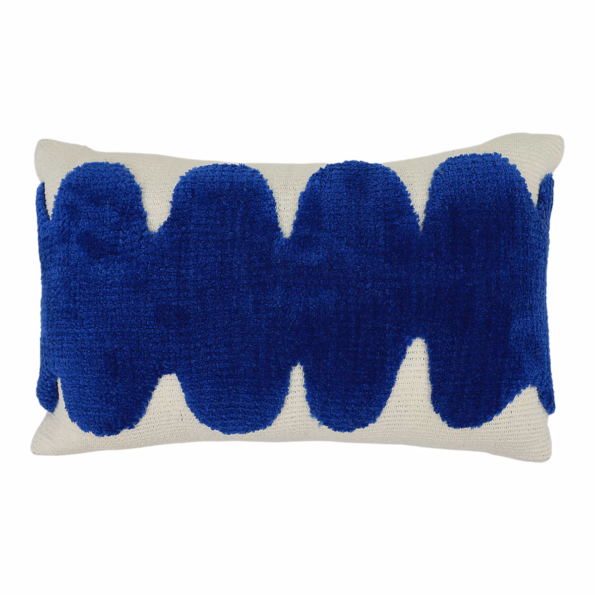 Housse de coussin Albizia motif tufté ondulé bleu et blanc l.30 x L.50cm GoodHome – Réf. LDCBVVKUE8022779939