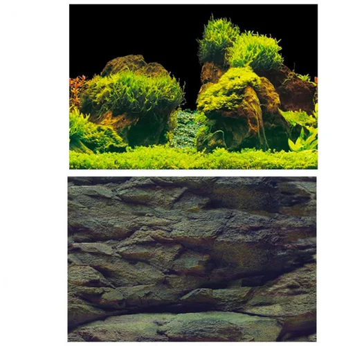 Poster aquarium avec roche et plantes AQUA NOVA - modèle Rock/Plants L