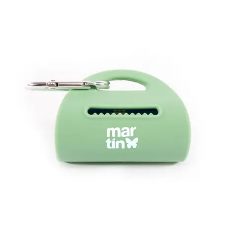Distributeur de sacs à crottes en silicone coloris vert Martin Sellier