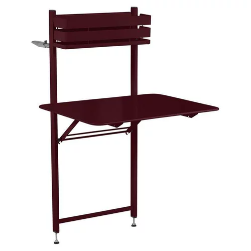Table balcon coloris rouge en acier bistro Fermob - 77 x 62,5 cm