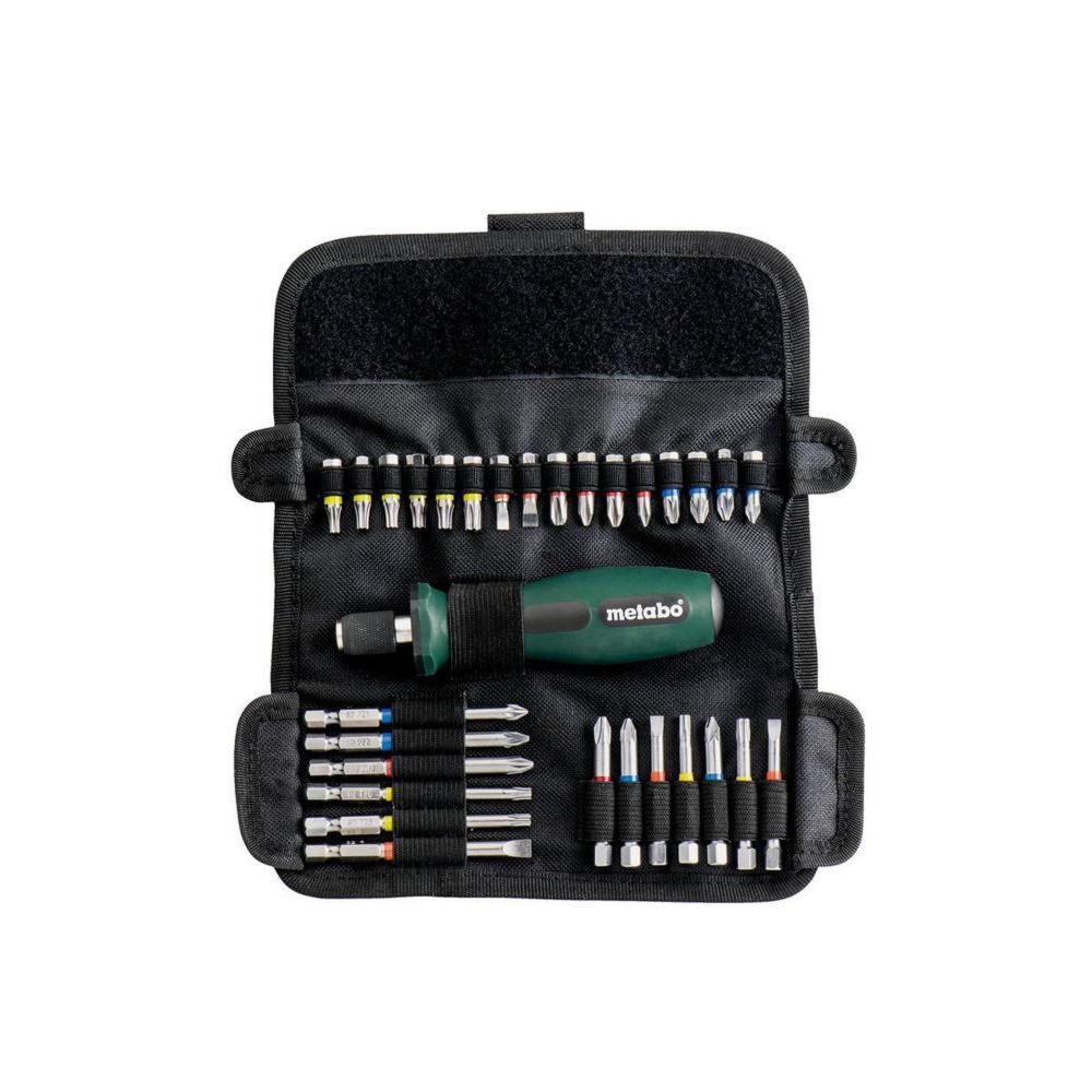 METABO SAS Assortiment d'embouts avec tournevis en étui souple - 30 pièces – Matériel de jardin