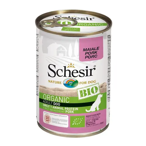 Pâtée schesir bio au porc pour chien 400 g