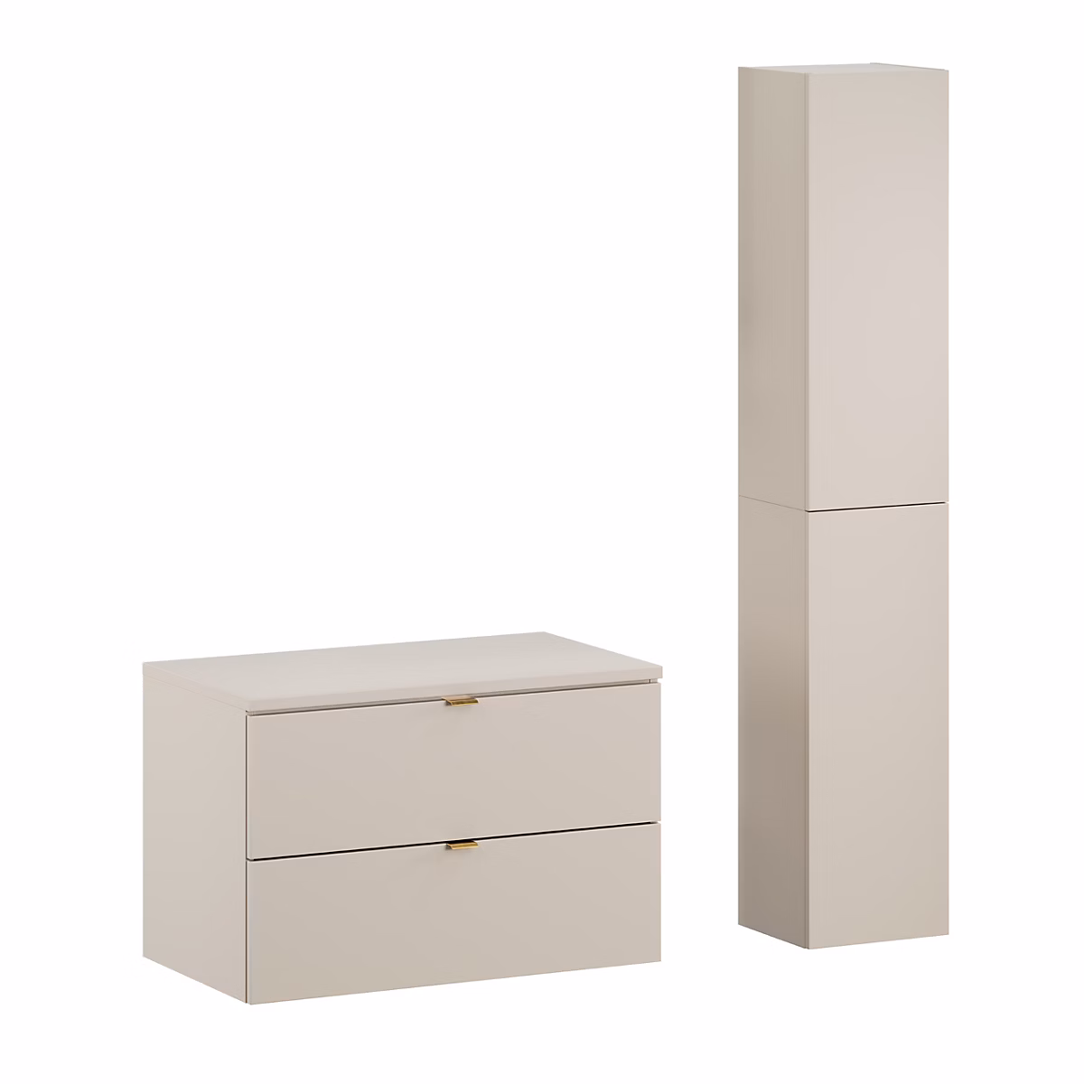 Ensemble DALIA CACHEMIRE meuble sous vasque avec plan 80 cm et 2 x colonne 30/80 cm à suspendre – Réf. AGCLFFLQB7272015285