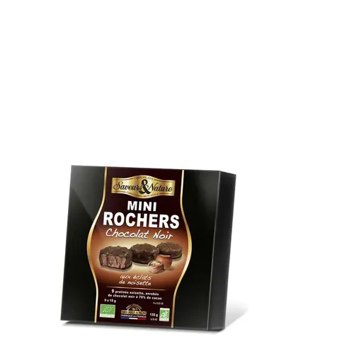Coffret rochers praliné noisette chocolat noir bio Saveurs & Nature - 135 g