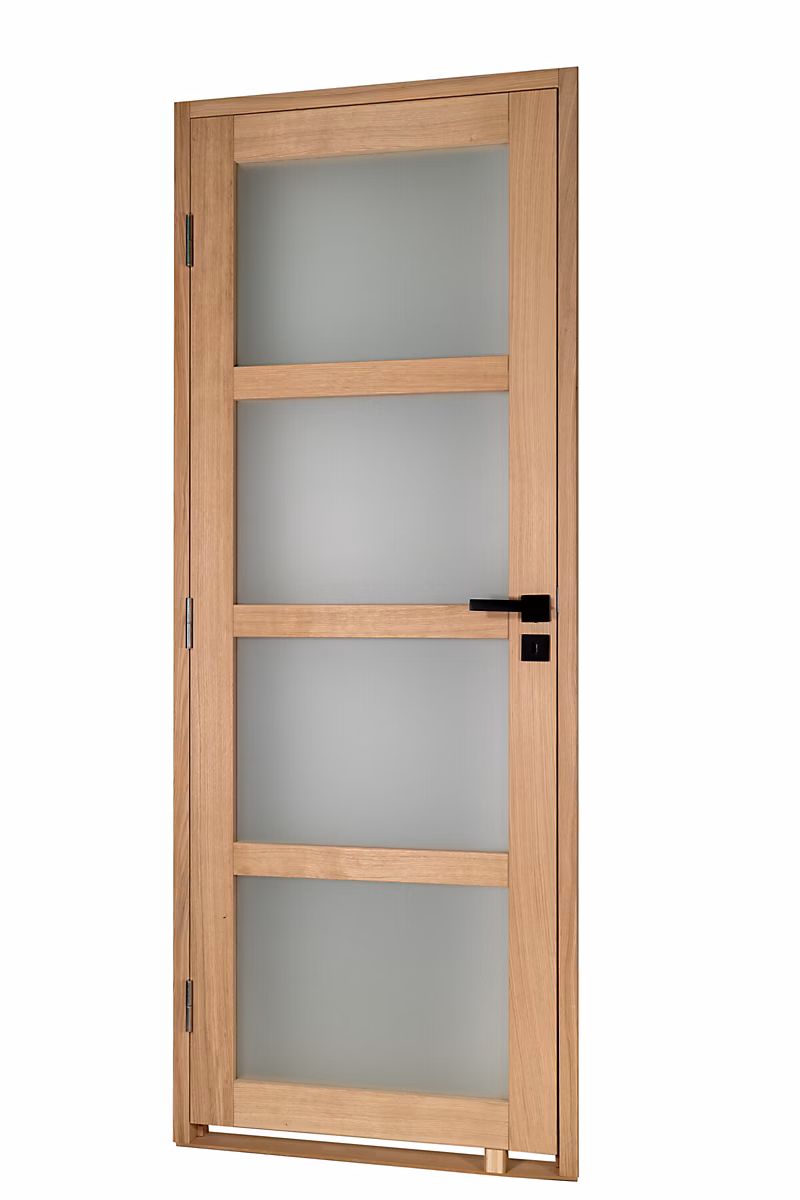 Bloc porte PARIS 4 Vitrages bois chene 2040 × 930 Gauche