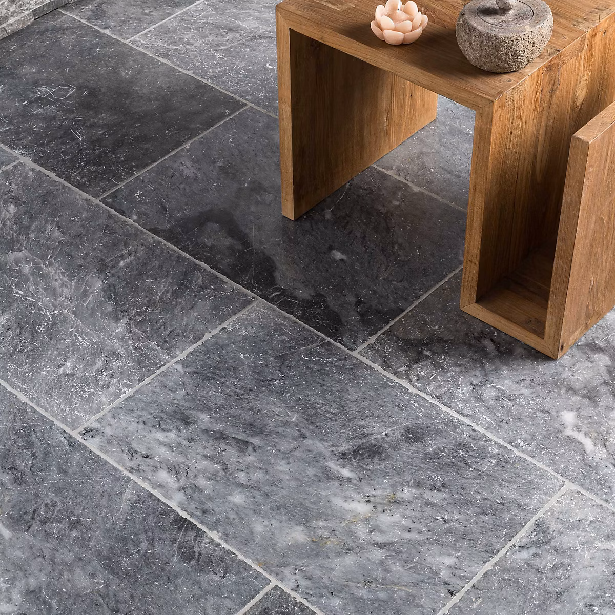 Dallage Pierre Adana Gris Bleu 61x40 – 6x1, 2 cm, Intérieur et Extérieur (lot de 1, 24 m² 5 dalles), RO'MA NATURE