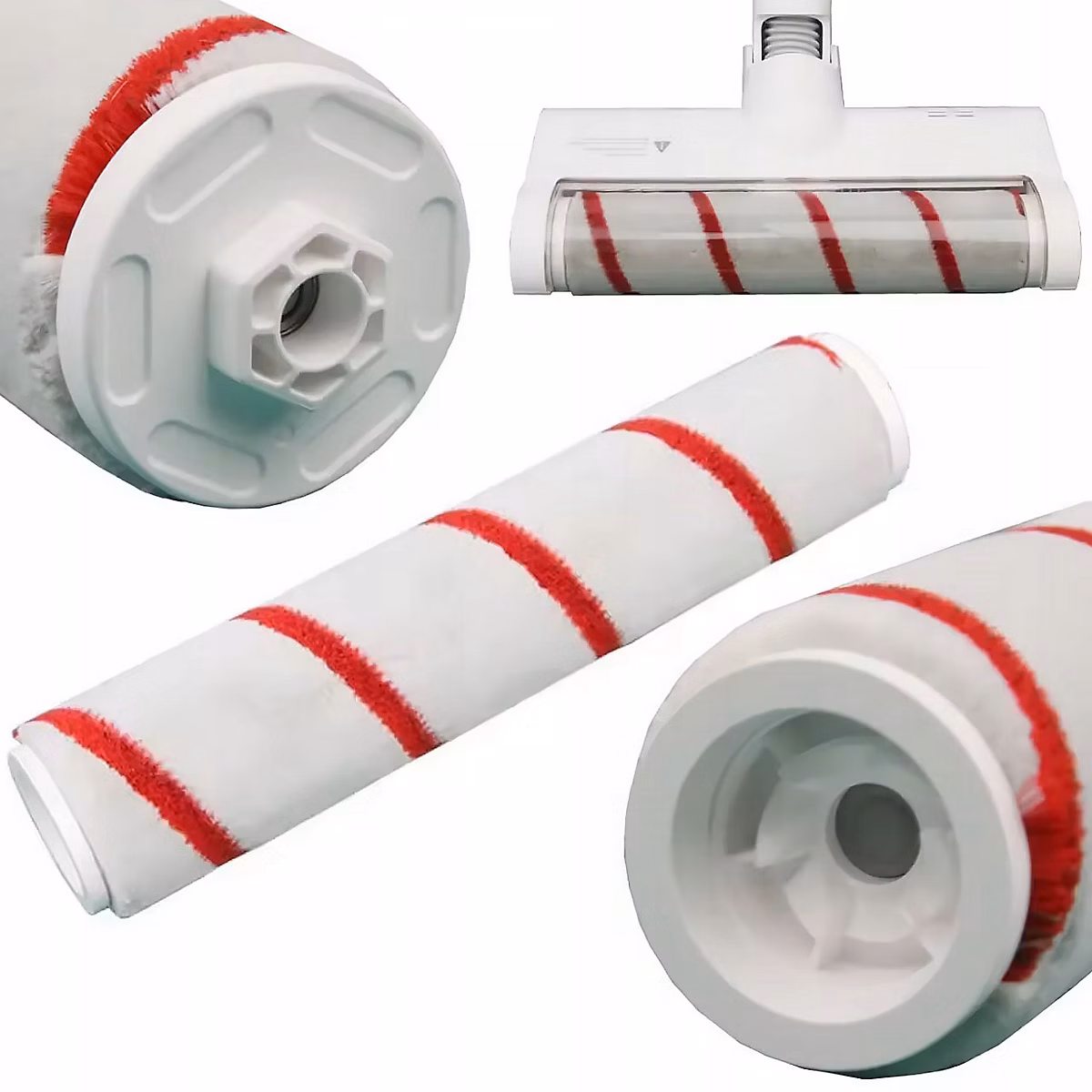 Brosse Douce SoftRoller P10 TRS10 – Fibre Synthétique | Gris Clair Rouge | Pour Dreame P10 Trouver Solo 10