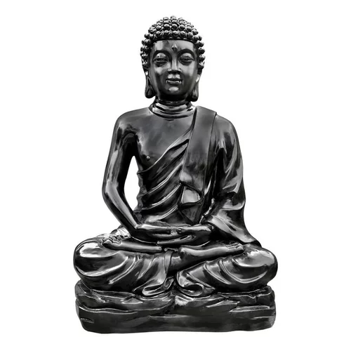 Statue en béton ciré noir Hairie Grandon Bouddha Kadampa grand modèle - 150 cm