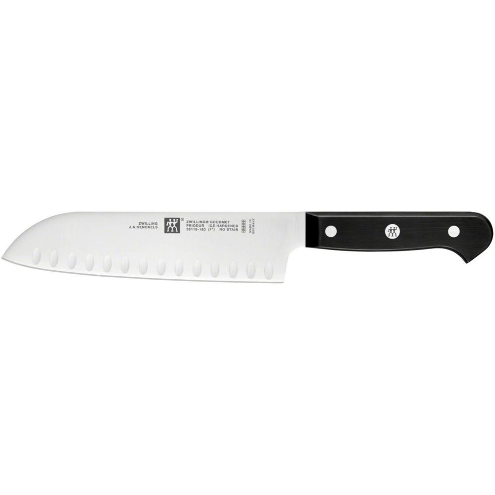 ZWILLING Couteau japonais gourmet santoku avec alveoles 18 cm – 18 cm rouge