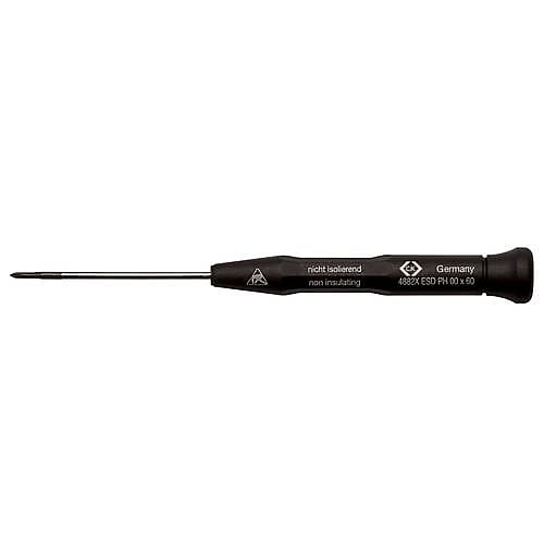 C.K T4882X000ES Tournevis cruciforme PH 000 antistatique ESD – lame 60 mm | manche ergonomique