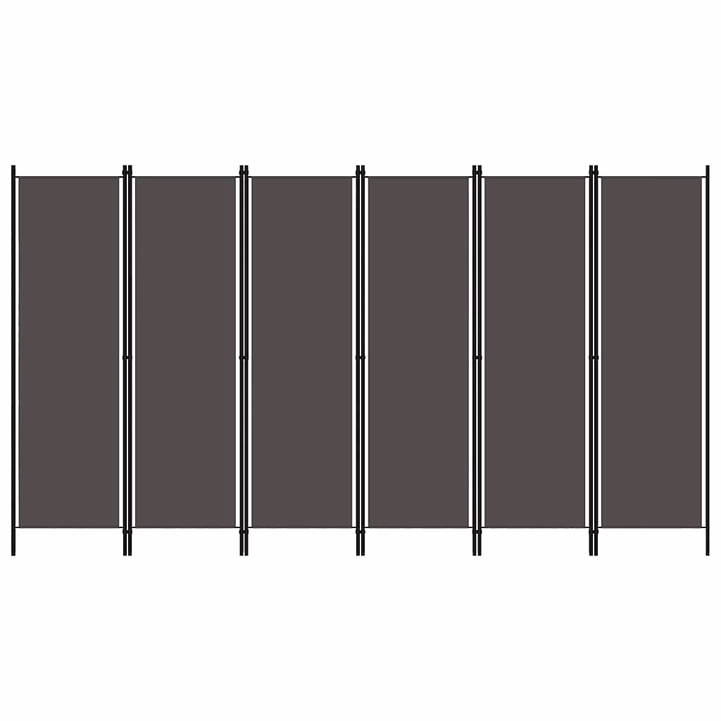 Cloison de séparation 6 panneaux Anthracite 300 × 180 cm vidaXL