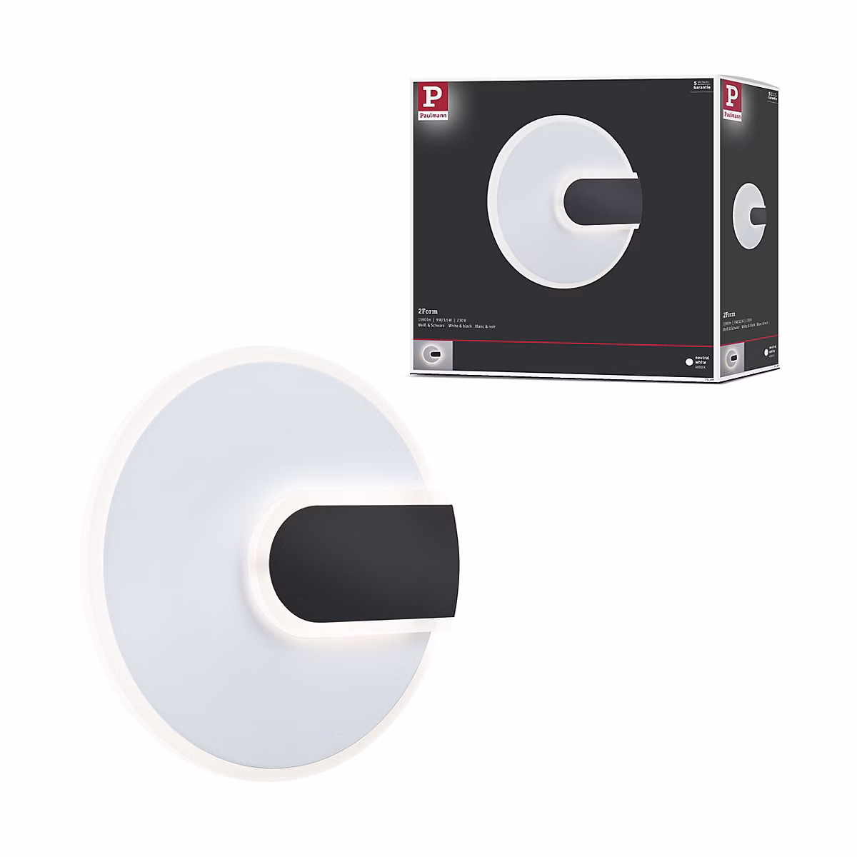 Applique LED 2Form 4000K 1210lm 230V 9W / 3 – 5W Blanc, Noir