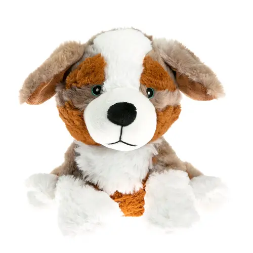 Peluche bouillotte berger australien marron aux grains de blé et à la lavande Artisan du Bien-Être
