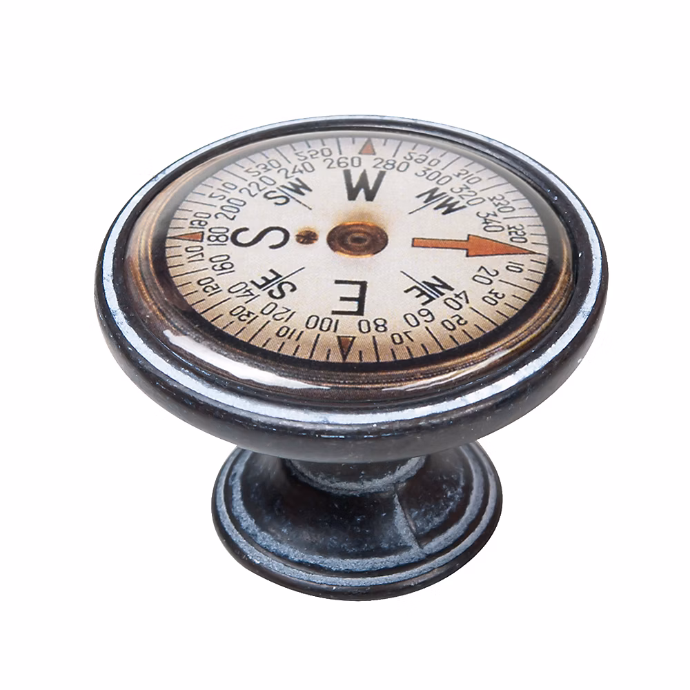 Bouton de meuble zamac diamètre 37 mm oxydé decapé boussole 3 lot de 12 piéces – Réf. PAYOFPSXA9820751575