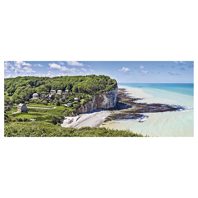 Brise vue imprimé SAINT PIERRE EN PORT – H.2 x L.5 m, 100% occultant, Made in France par Scenolia + kit de fixation offert