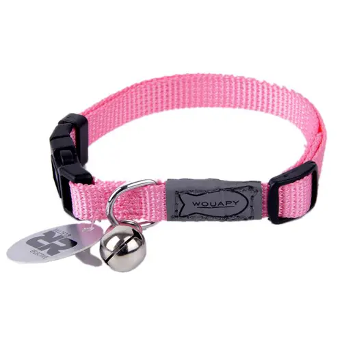 Collier pour chat en nylon coloris rose Wouapy Basic Line - Taille unique