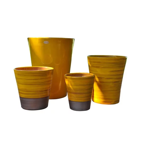 Pot Sydney Ibiza Sunshine en terre cuite émaillée H 44 x Ø 37 cm
