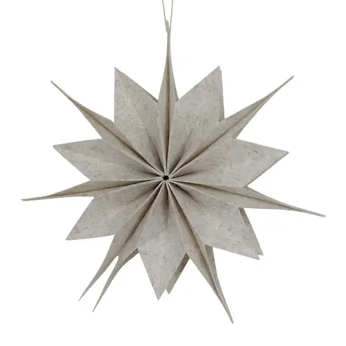 Décoration à suspendre forme étoile en feutrine marron - Ø 30 cm