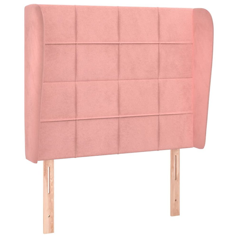 3118003 vidaXL Tête de lit avec oreilles Rose 103x23x118 – 128 cm Velours