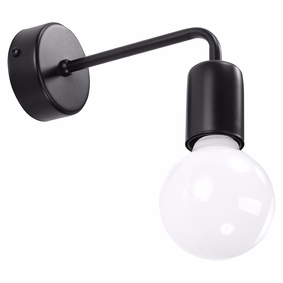 Applique murale en Acier | DUBHE – Noir – IP20 – Max 15W LED – E27 – Style Grenier