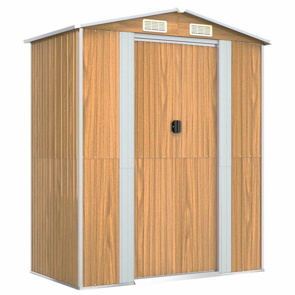 vidaXL Abri de jardin Marron clair 192x108x223 cm Métal galvanisé – Équipement de loisirs