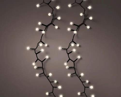 Guirlande lumineuse câble noir à ampoules forme cerise 500 LED blanc chaud 8 fonctions Kaemingk - 11 m