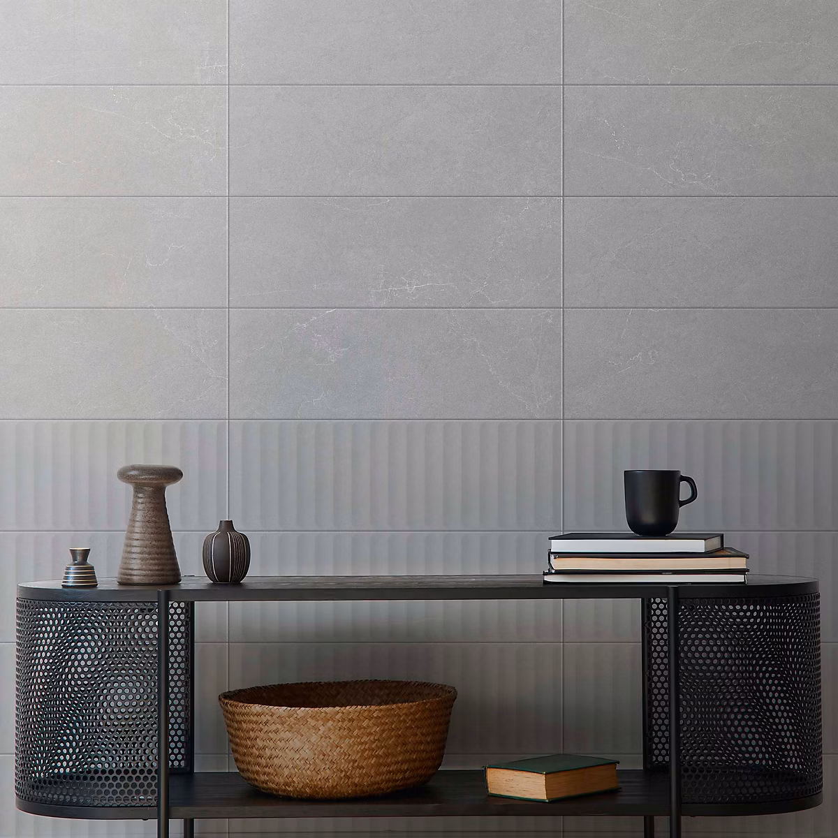 Faïence murale intérieur effet pierre gris mat L.90 x l.30 cm x ép.8 – 7 mm, Astor
