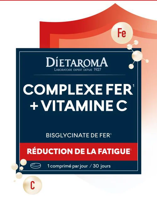 Complément alimentaire complexe fer + vitamine C réduction de la fatigue Dietaroma - 30 comprimés
