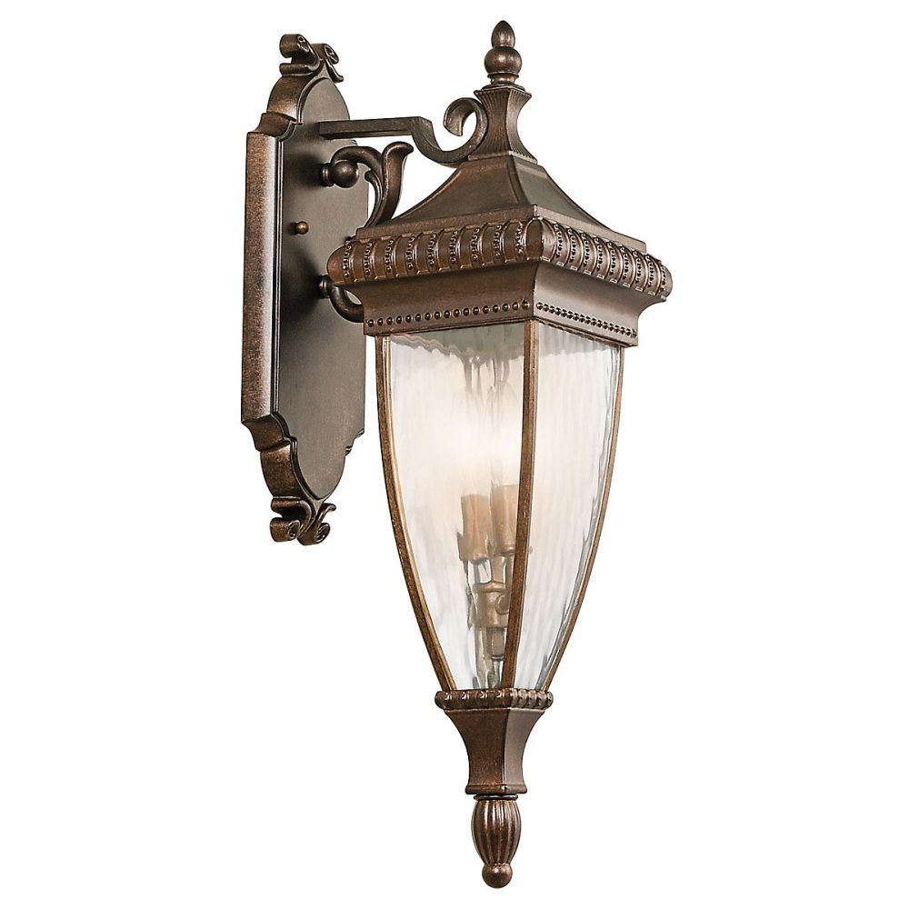 Elstead Venetian Rain | Lanterne murale extérieure moyenne à 2 ampoules bronze brossé IP44 – E14