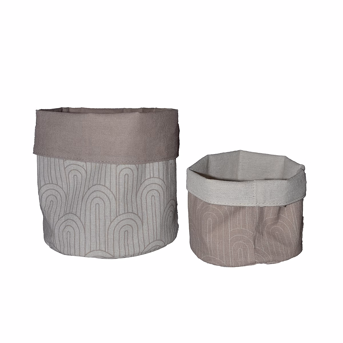 2 paniers de rangement salle de bains pliables | coloris beige – Retro