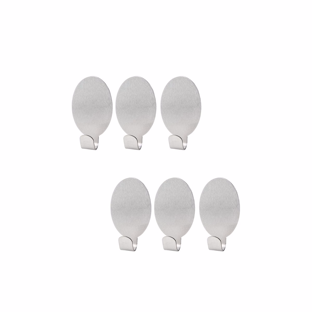 Crochets adhésifs muraux en inox dimensions 4 – 1 x 2, 4 x 1, 8 cm Fackelmann Tecno, lot de 6