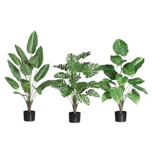 Plante verte artificielle en pot - 95 cm
