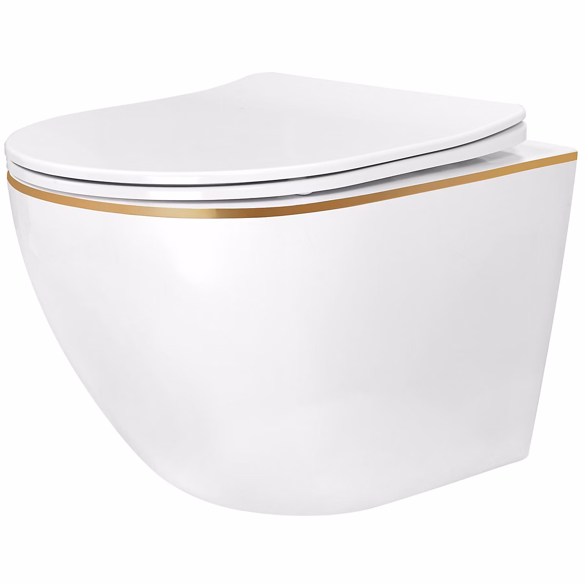 Cuvette Wc Suspendue Rea Carlo Mini Tornado NF Gold Edge | WC suspendu