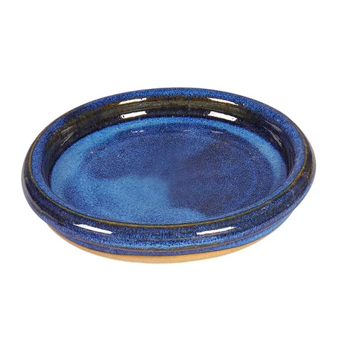 Soucoupe à bord en grès émaillé coloris aquableu Ø 31 x 3,2 cm