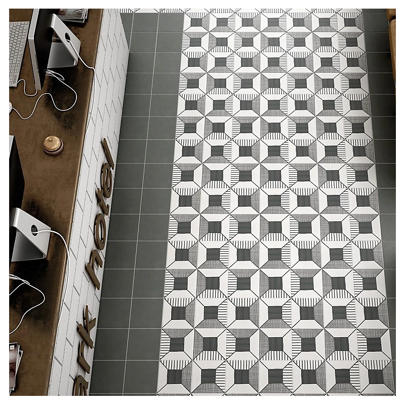 Carrelage sol / mur effet ciment 20 × 20 cm CAPRICE DECO BLOCK B&W