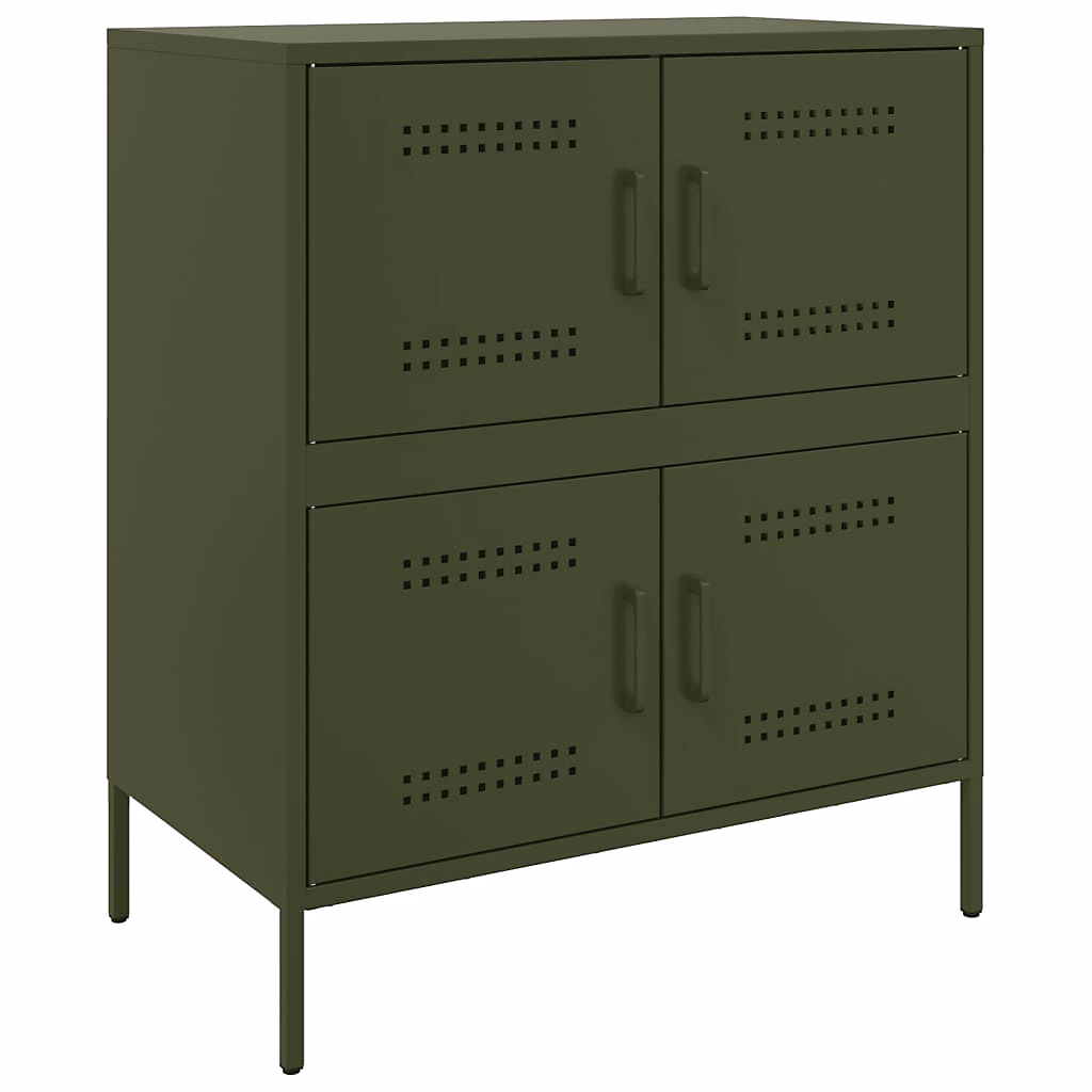 Buffet vert olive 68 × 39 × 79 cm acier vidaXL