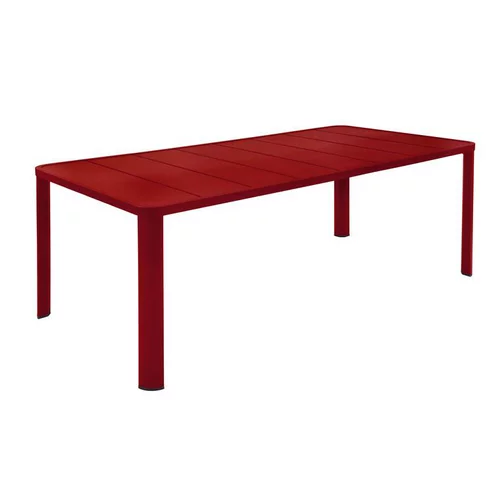 Table rectangulaire en aluminium coloris piment Oleron Fermob - 205 x 100 x 74 cm