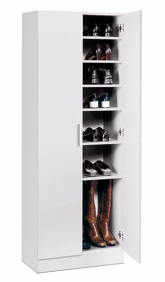Armoire à chaussures – meuble à chaussures avec 2 portes coloris blanc, longueur 60 x profondeur 35 x hauteur 170 cm