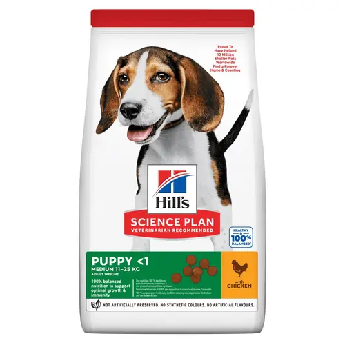 Croquette pour chiot de taille moyenne au poulet Hill's - 2,5 kg
