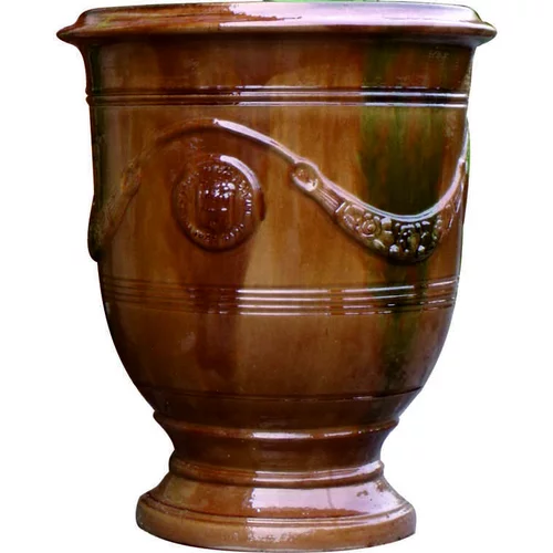 Vase Anduze tradition flammé en terre cuite émaillée H 68 x Ø 53 cm