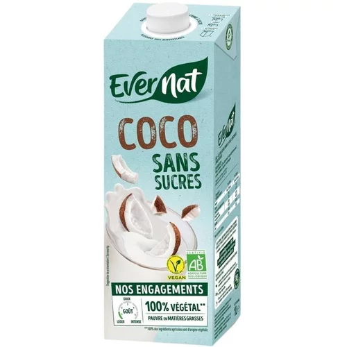 Boisson Douceur coco bio sans sucre en brique de 1L