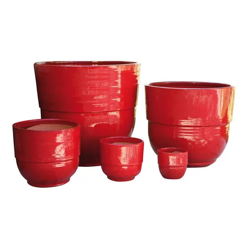 Vase Rebord coquelicot H 19 x Ø 21 cm